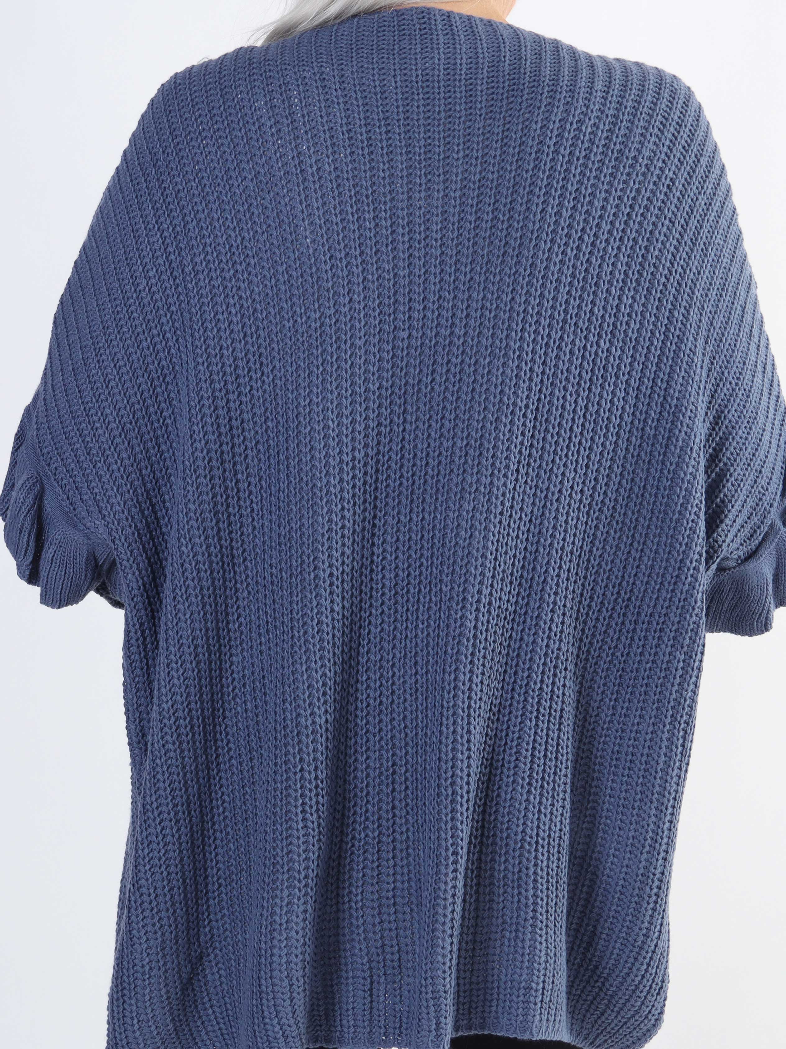 Ellis Cardigan - Lækker plus size strikcardigan med fine flæsedetaljer